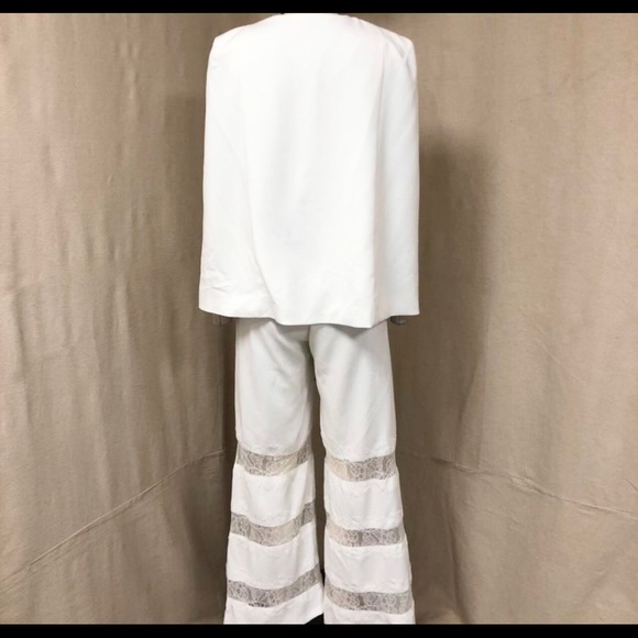 Chic Lavish Alice Lace Insert Cape Sleeve Jumpsuit - Picture 12 of 15